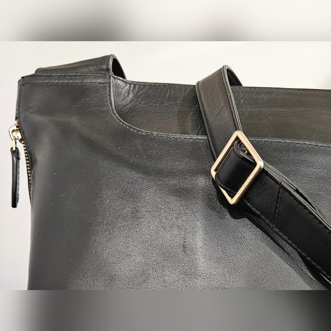 Radley London Crossbody Bag Black Leather Zip Around Large Euc Pockets Expand — image 6 of 8